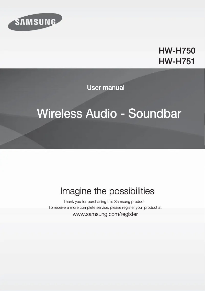 Page 1 de la notice Manuel utilisateur Samsung HW-H750