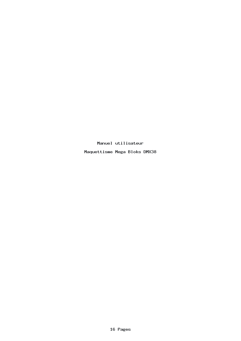 Page 1 de la notice Manuel utilisateur Mega Bloks DMX38
