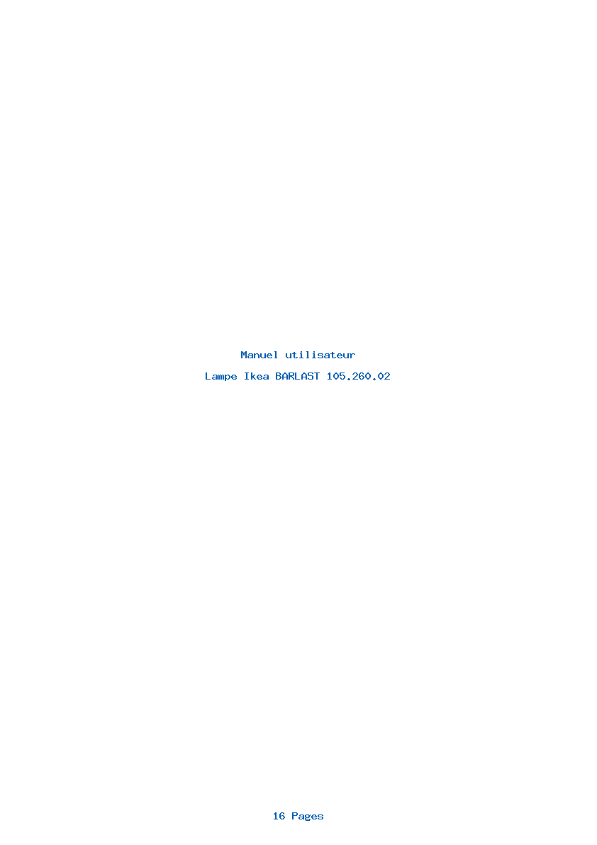 Page 1 de la notice Manuel utilisateur Ikea BARLAST 105.260.02
