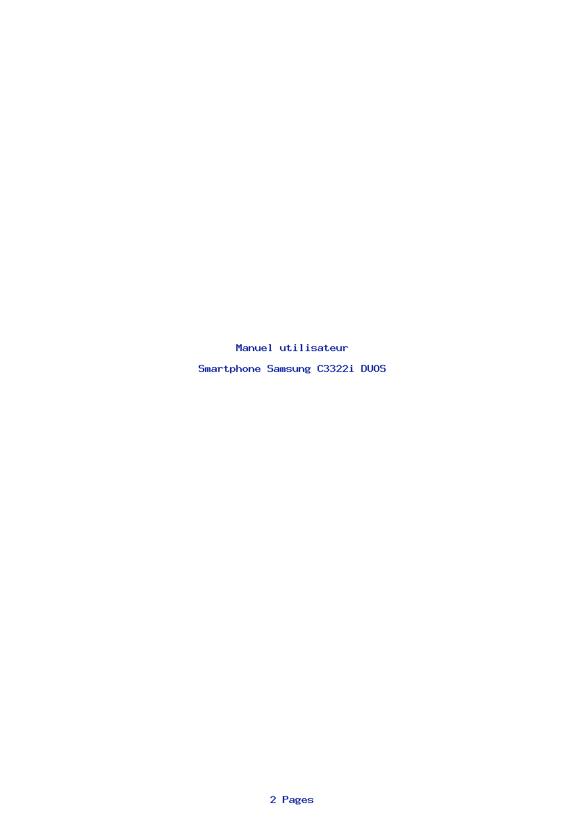 Page 1 de la notice Manuel utilisateur Samsung C3322i DUOS