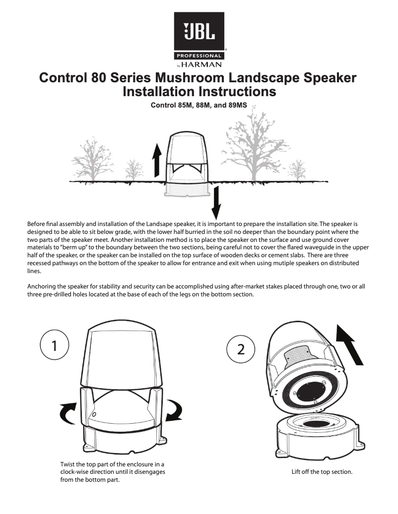 Page 1 de la notice Mode d'emploi JBL Control 89MS