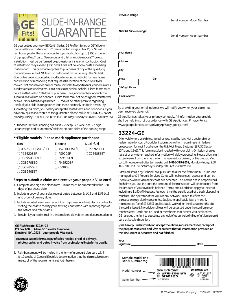 Page 1 of the manual Brochure GE JGS750DEFBB