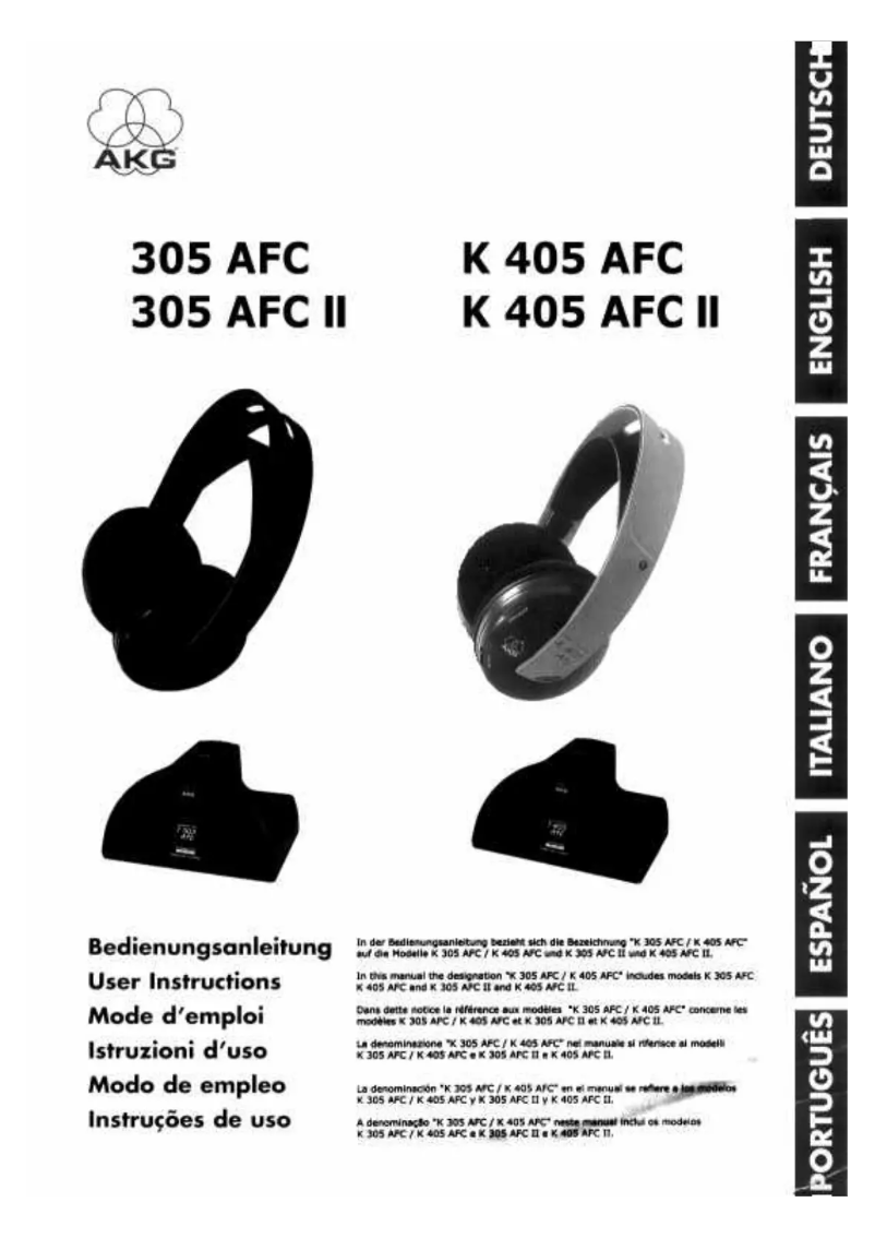Page 1 de la notice Manuel utilisateur AKG K305 AFC