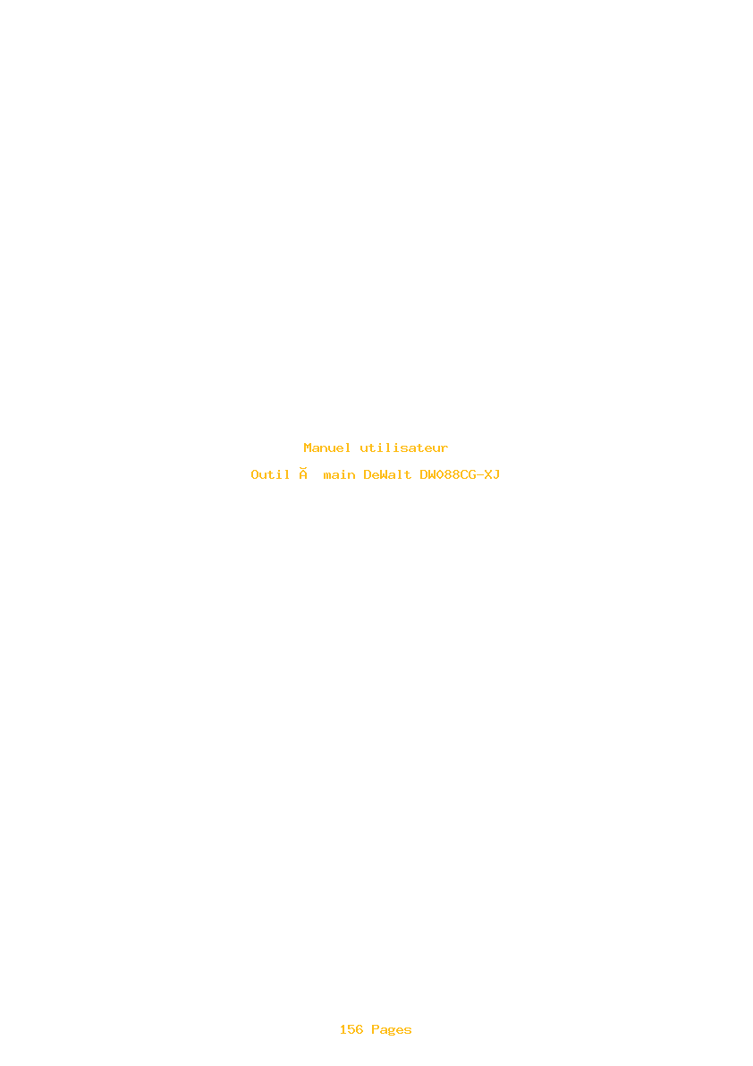 Page 1 de la notice Manuel utilisateur DeWalt DW088CG-XJ