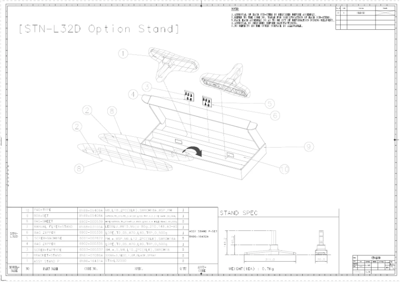 Page 1 de la notice Manuel utilisateur Samsung STN-L32D
