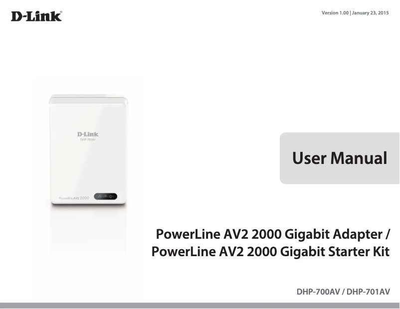 Page 1 de la notice Manuel utilisateur D-Link DHP-701AV/E