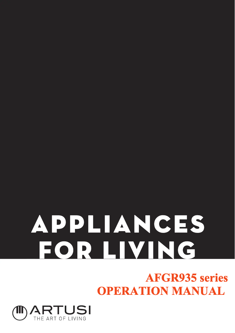 Page 1 de la notice Manuel utilisateur Artusi AFGR935B