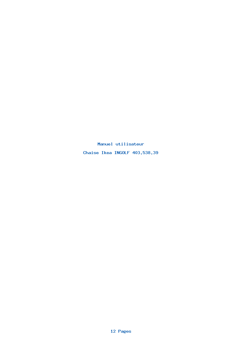 Page 1 de la notice Manuel utilisateur Ikea INGOLF 403.538.39