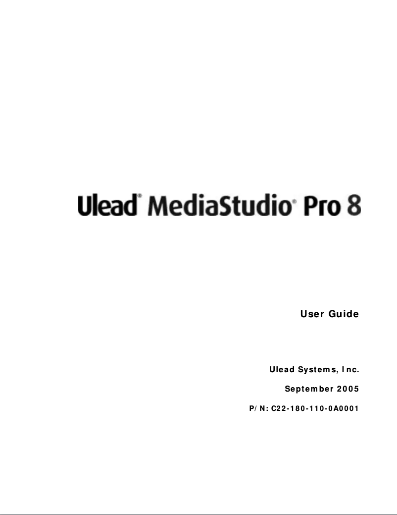 Página 1 del manual Manual de usuario Ulead MediaStudio Pro 8