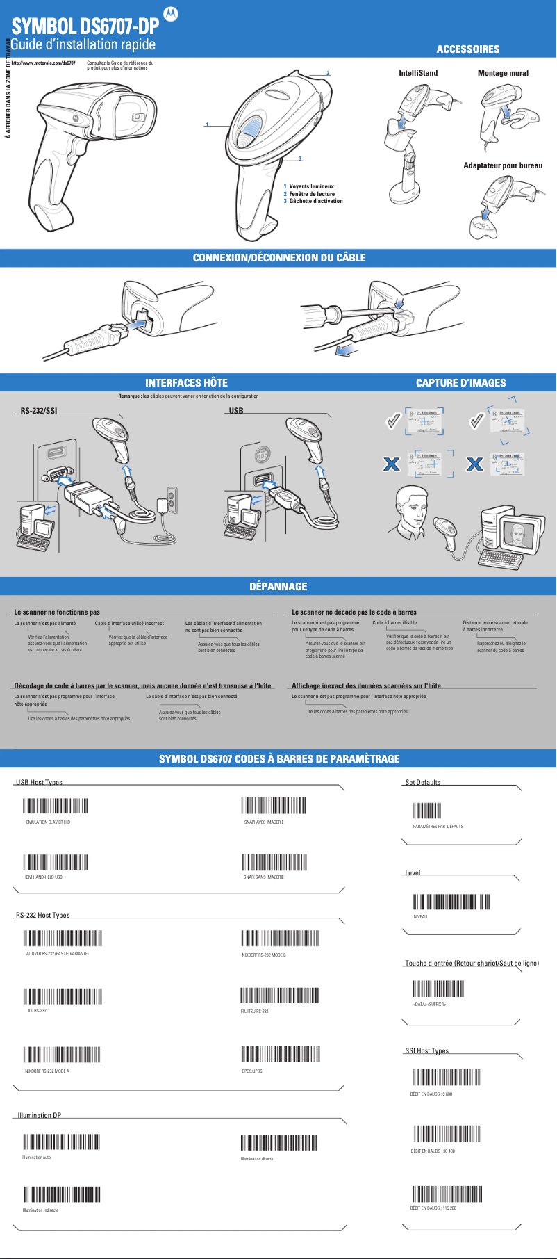 Page 1 de la notice Manuel utilisateur Zebra Symbol DS6707