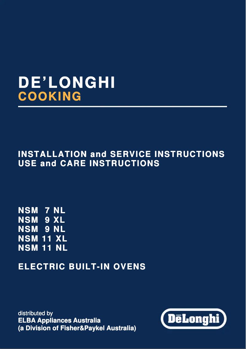 Page 1 of the manual User Manual DeLonghi NSM 11 XL