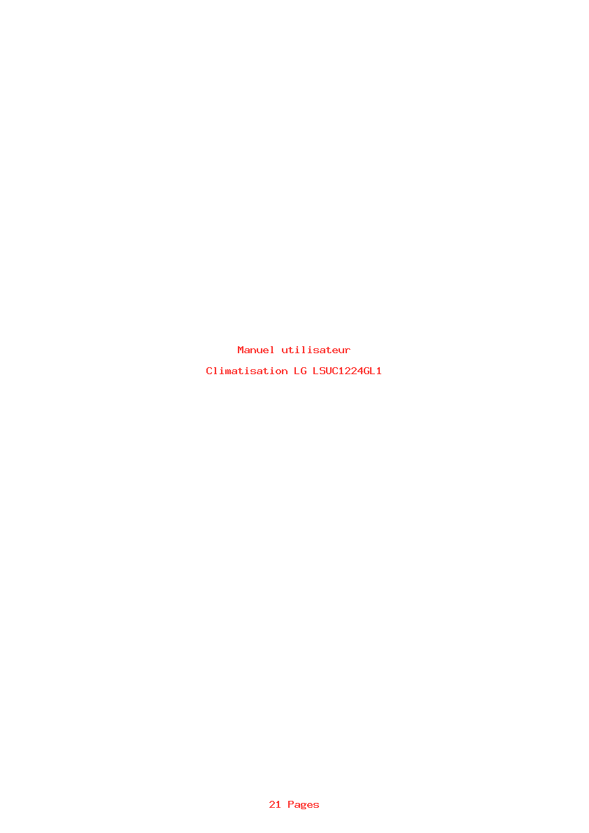 Page 1 de la notice Manuel utilisateur LG LSUC1224GL1