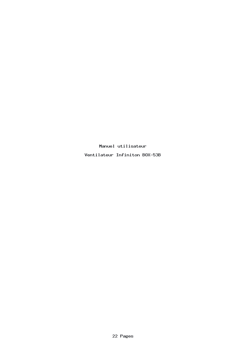 Page 1 de la notice Manuel utilisateur Infiniton BOX-53B