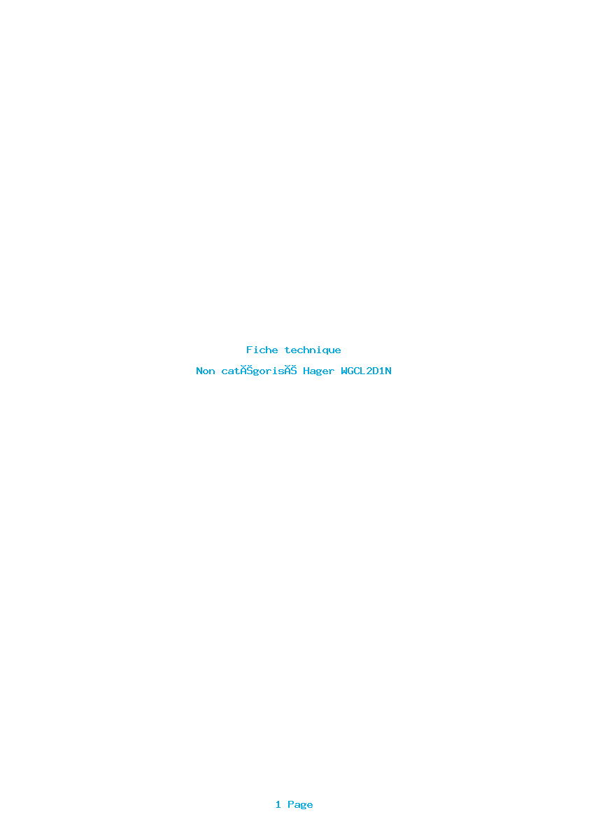 Image de la première page du manuel de l'appareil WGCL2D1N