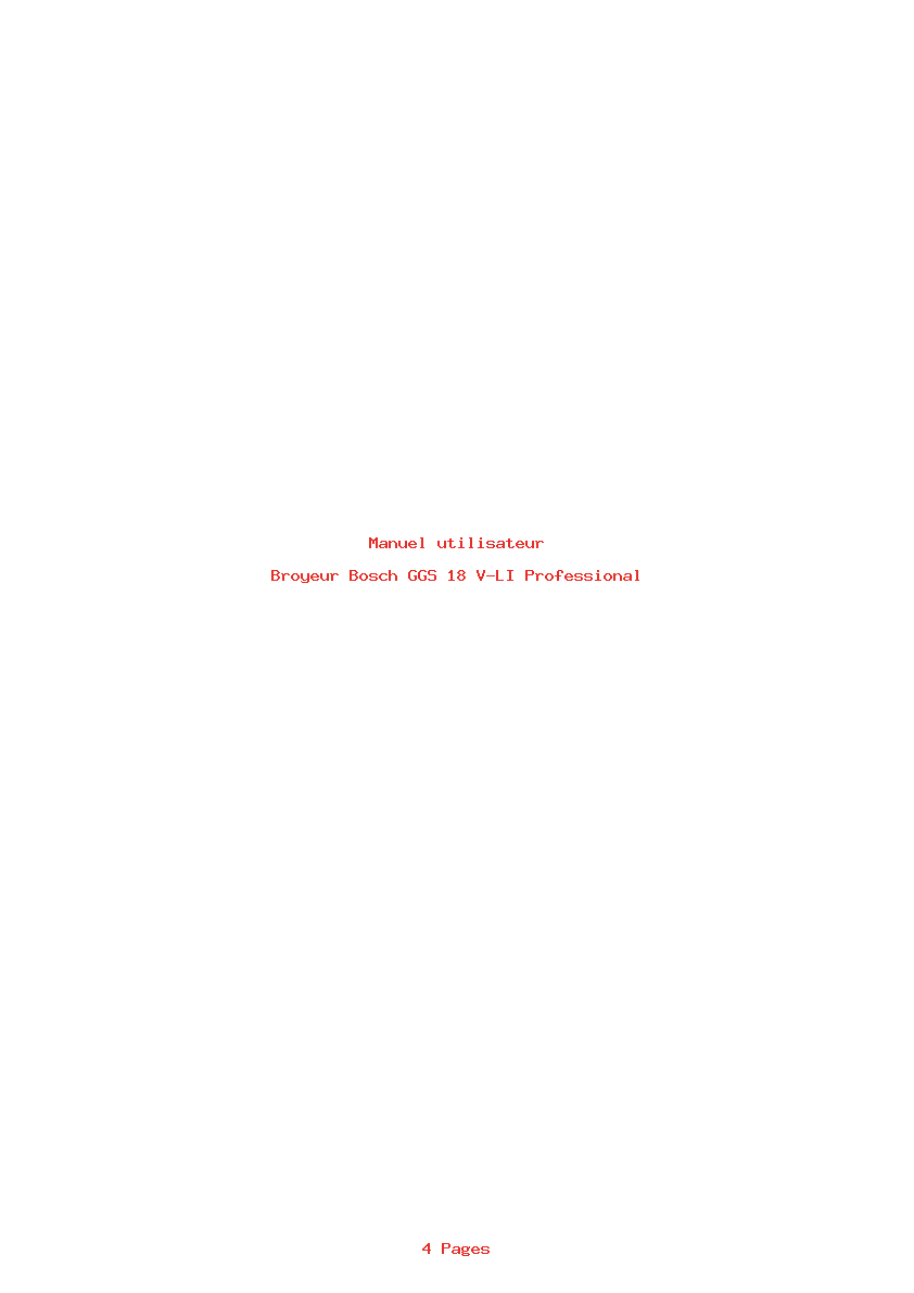 Page 1 de la notice Manuel utilisateur Bosch GGS 18 V-LI Professional