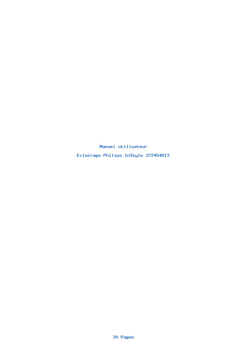Page 1 de la notice Manuel utilisateur Philips InStyle 372454813