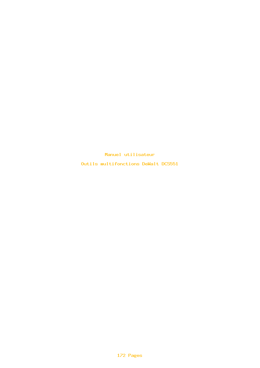 Page 1 de la notice Manuel utilisateur DeWalt DCS551