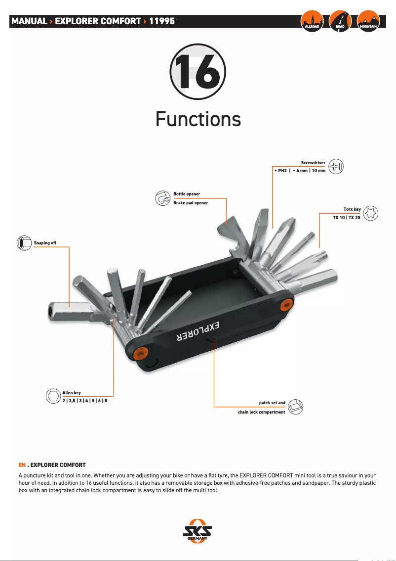 Page 1 de la notice Manuel utilisateur SKS Explorer Comfort