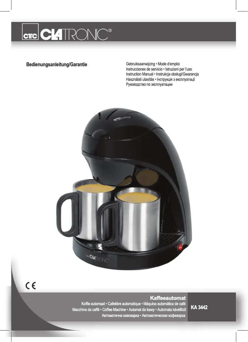 Page 1 de la notice Manuel utilisateur Clatronic KA 3442