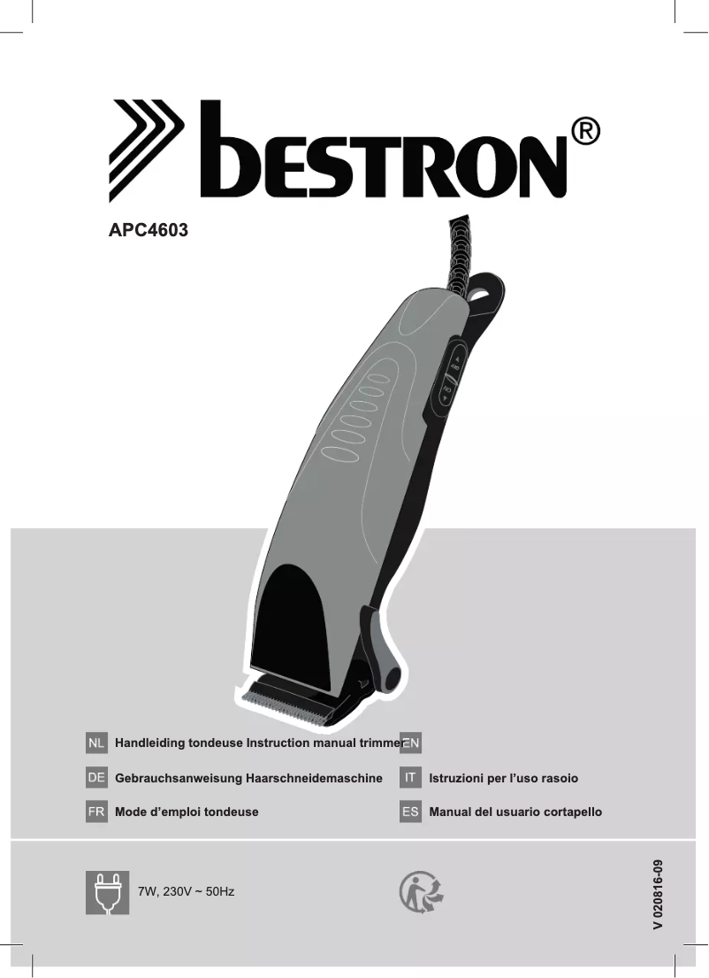 Page 1 of the manual User Manual Bestron APC4603