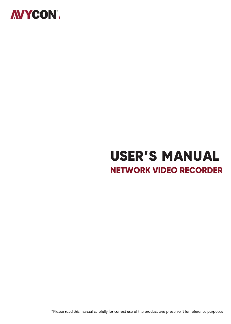 Page 1 de la notice Manuel utilisateur Avycon AVR-HN516P16