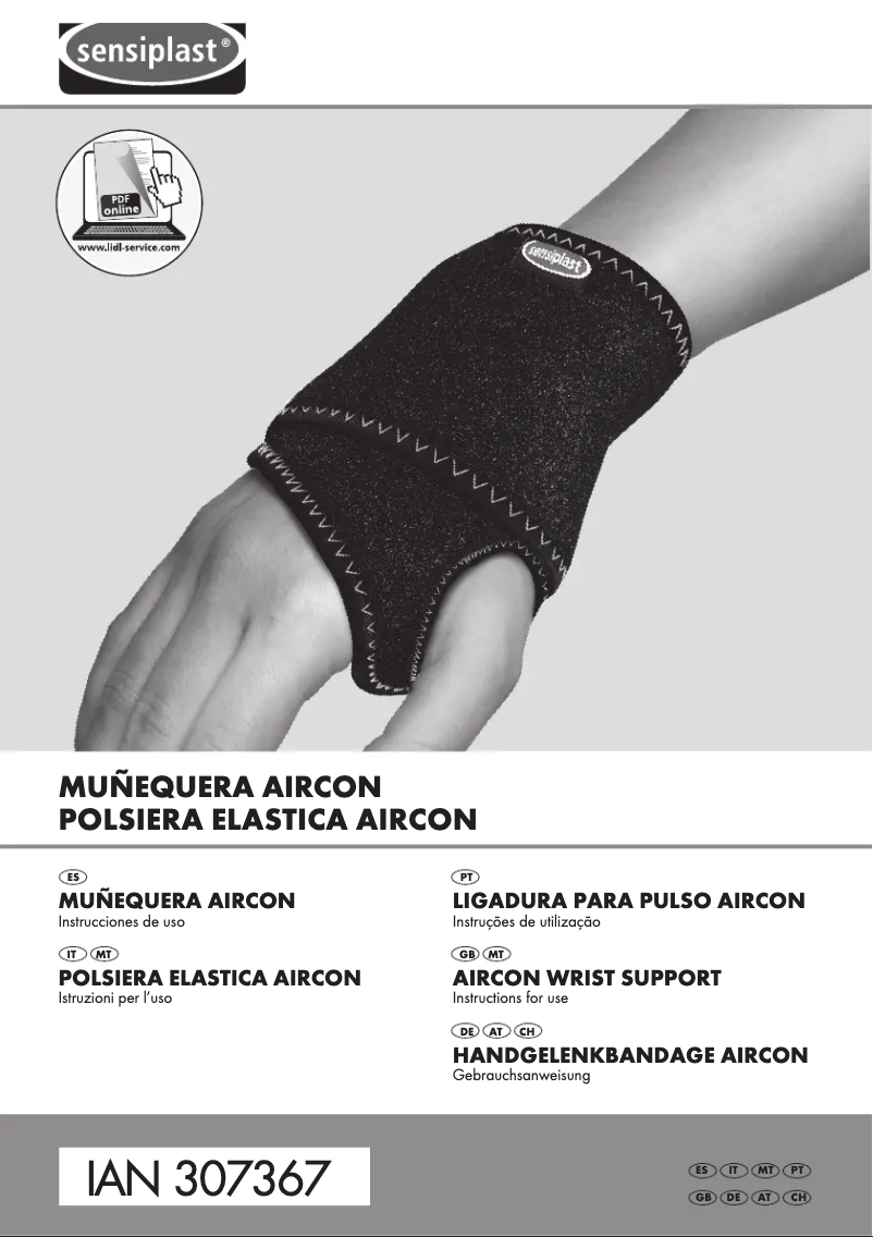 Page 1 de la notice Manuel utilisateur Sensiplast IAN 290302