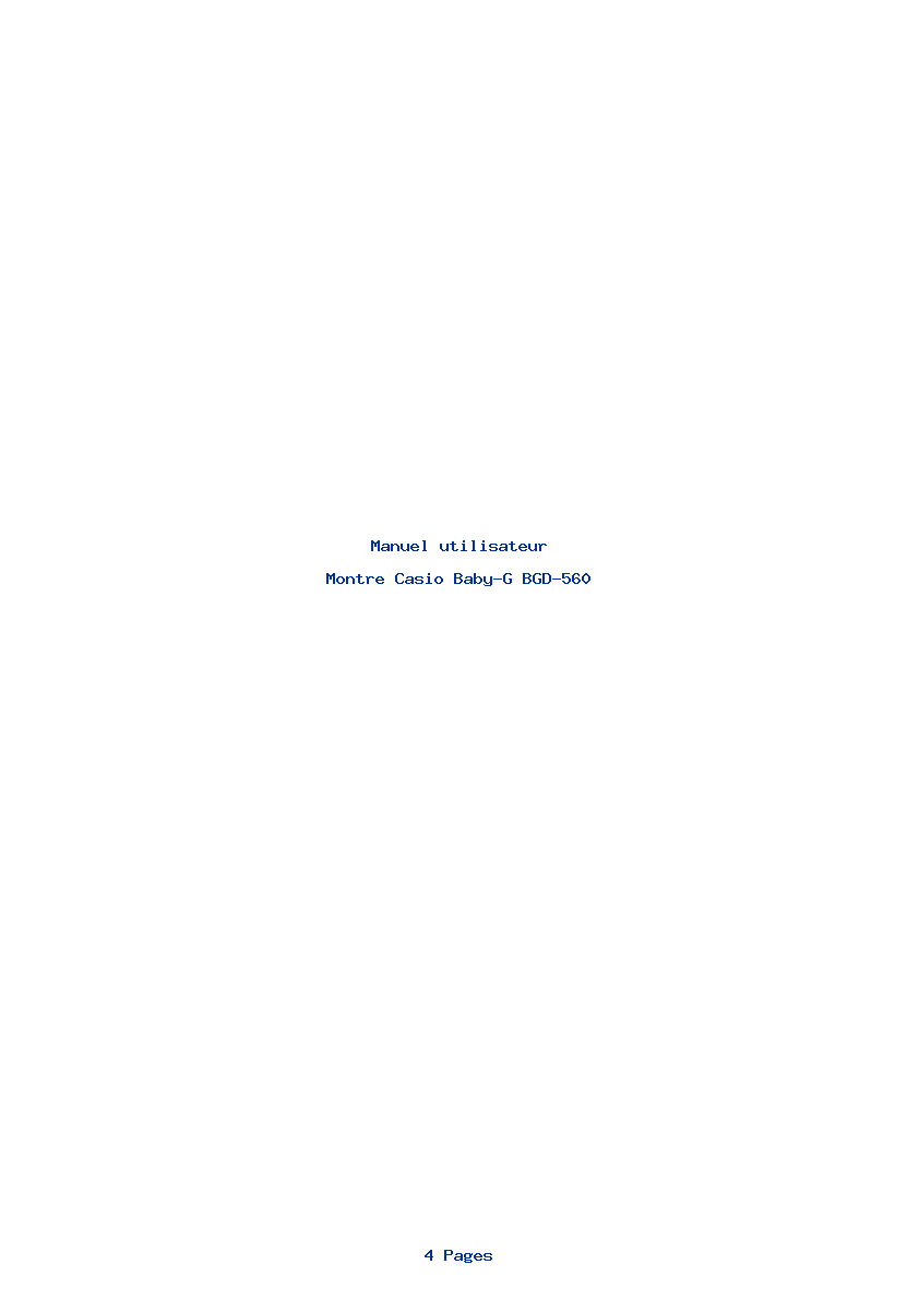 Page 1 de la notice Manuel utilisateur Casio Baby-G BGD-560