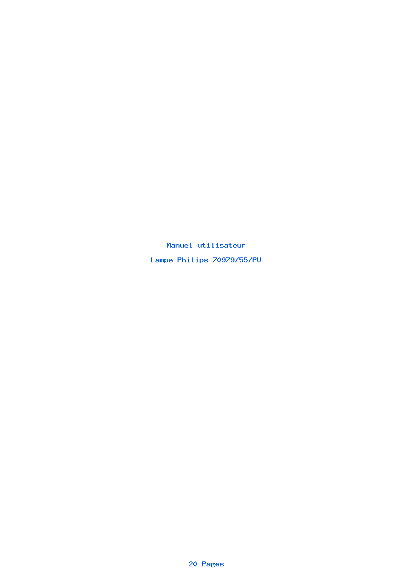 Page 1 de la notice Manuel utilisateur Philips 70979/55/PU