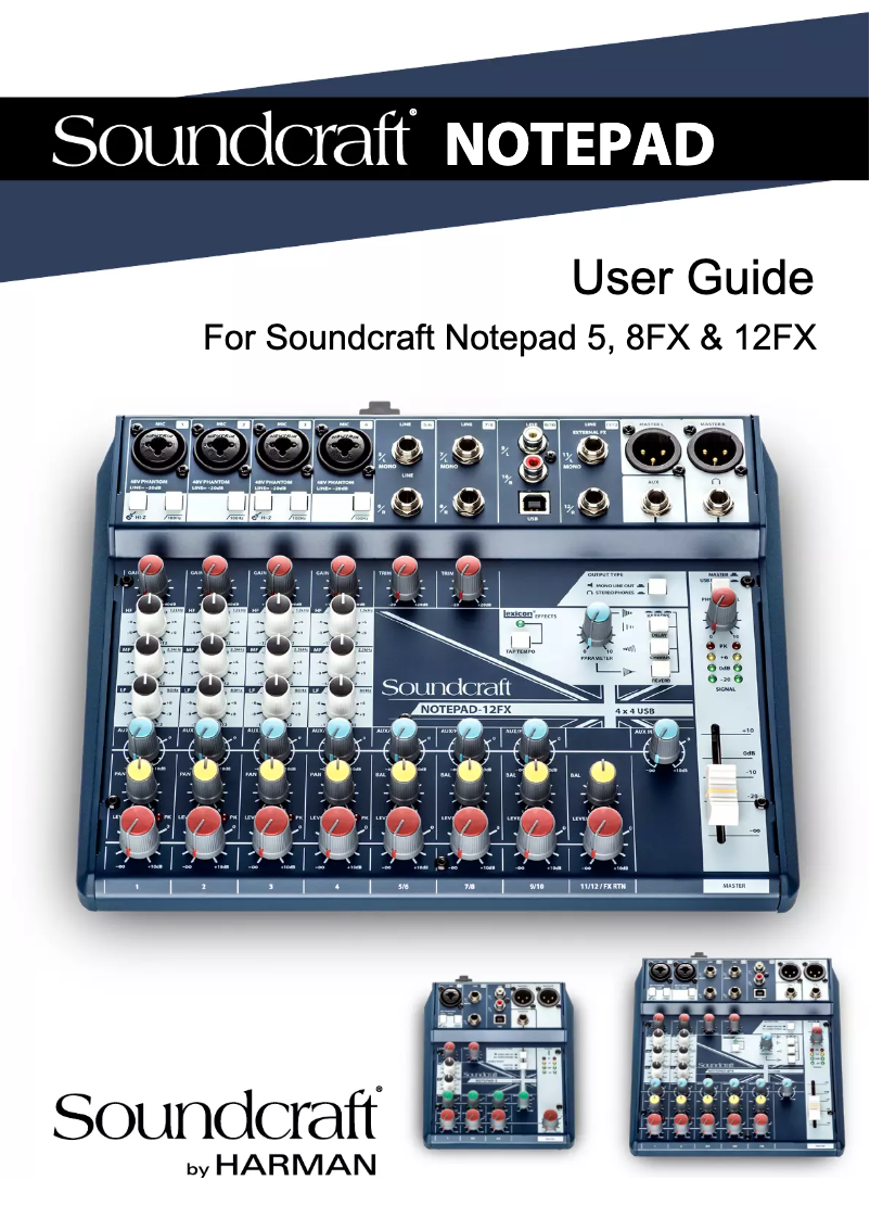 Page 1 de la notice Manuel utilisateur Soundcraft Notepad-12FX