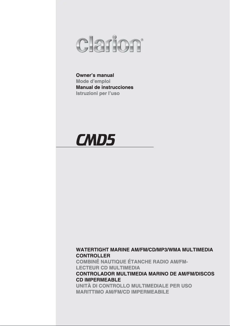 Page 1 of the manual User Manual Clarion CMD5