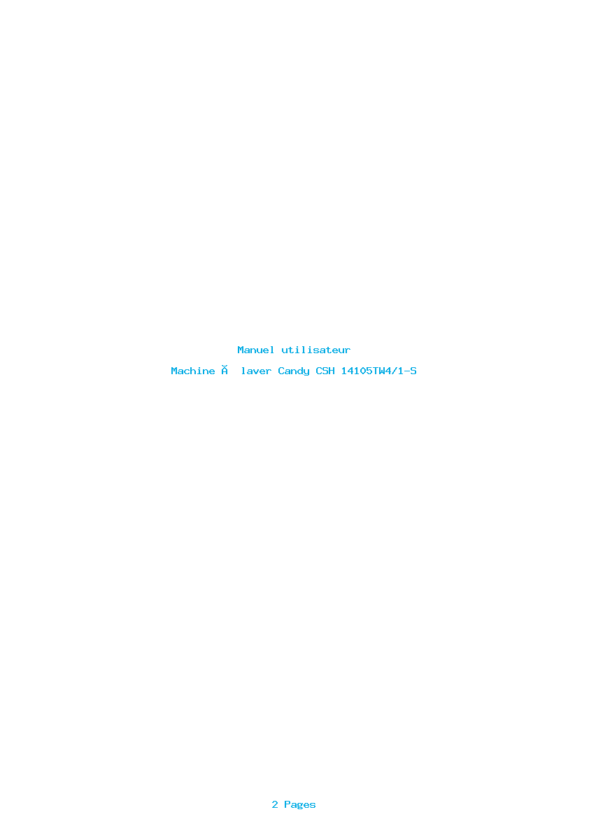 Page 1 de la notice Manuel utilisateur Candy CSH 14105TW4/1-S