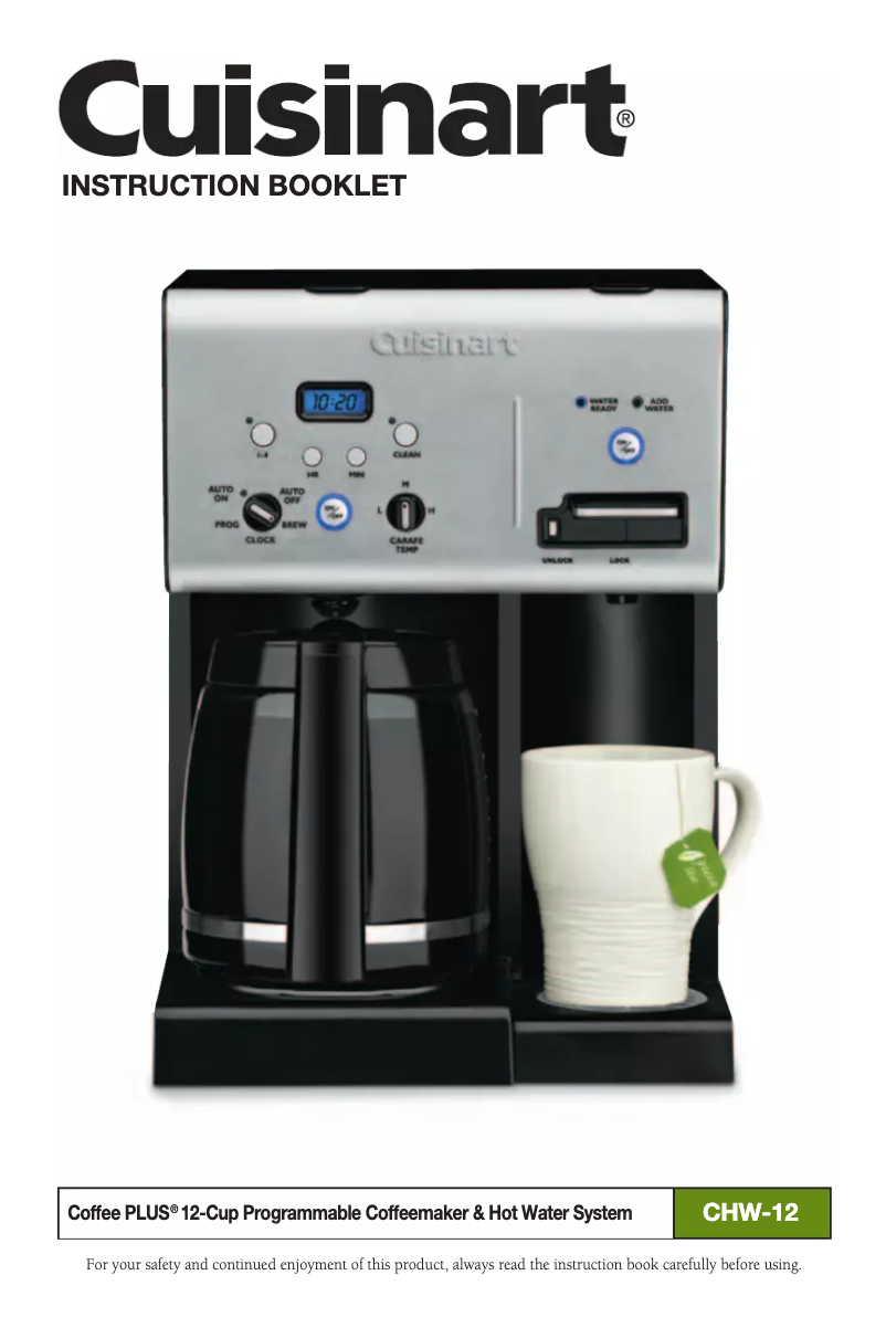 Página 1 del manual Instrucciones / montaje Cuisinart Coffee Plus CHW-12P1