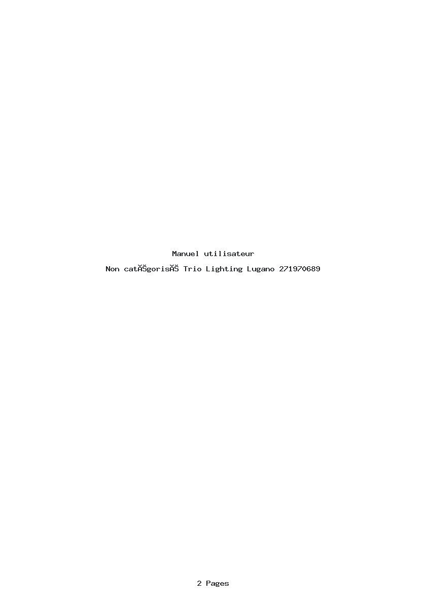 Page 1 de la notice Manuel utilisateur Trio Lighting Lugano 271970689