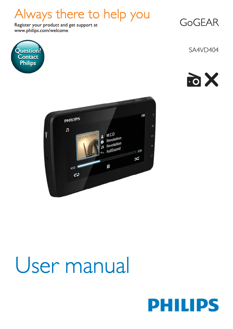 Page n°1 - Manuel utilisateur Philips GoGEAR Video