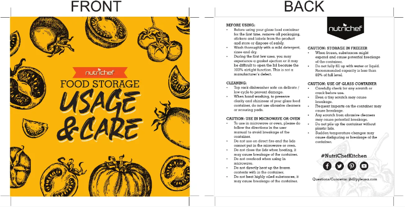 Page 1 de la notice Manuel utilisateur Nutrichef NCGL4XBUL