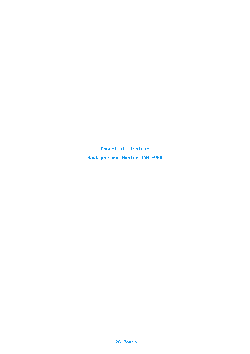 Page 1 de la notice Manuel utilisateur Wohler iAM-SUM8