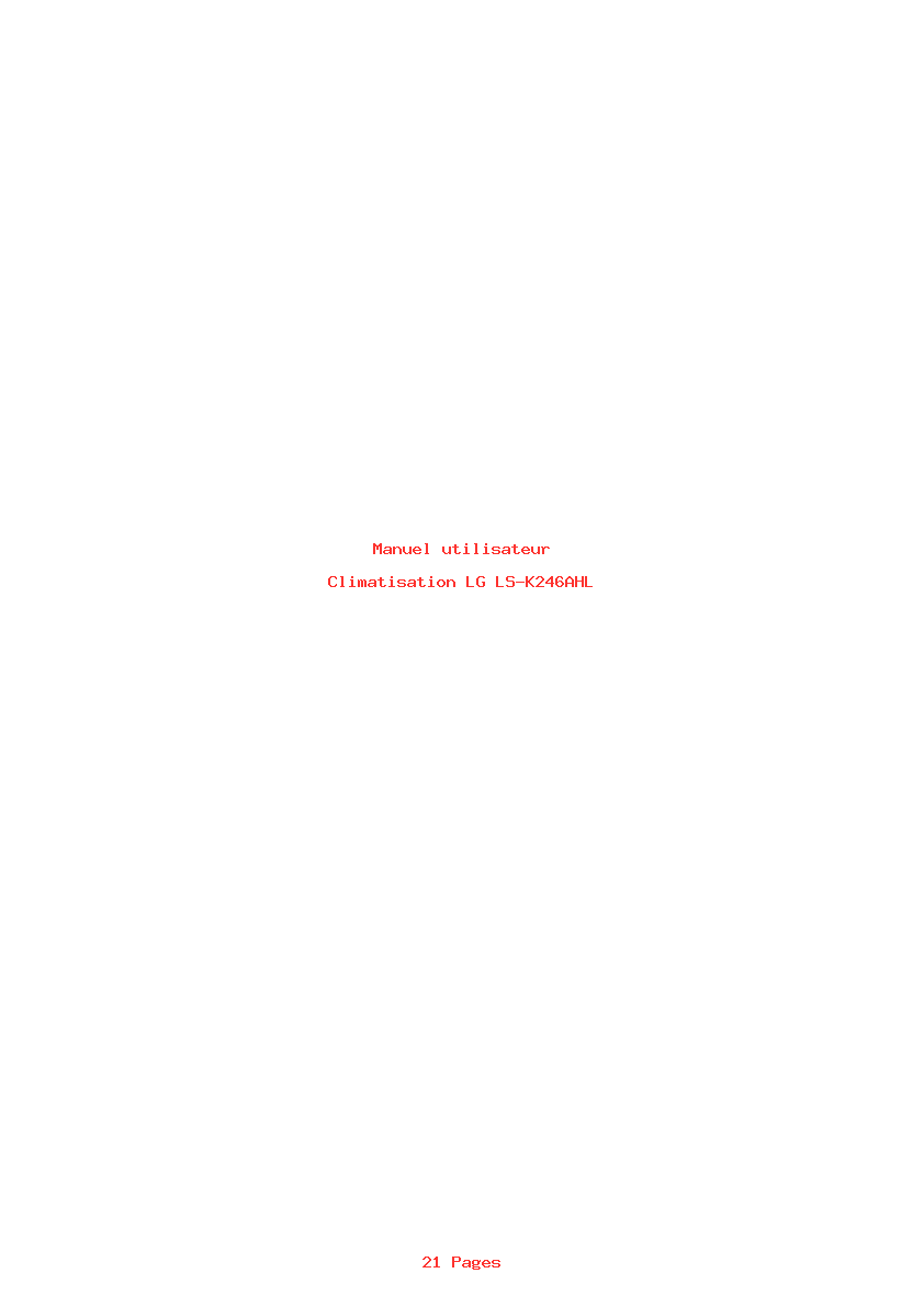 Page 1 de la notice Manuel utilisateur LG LS-K246AHL