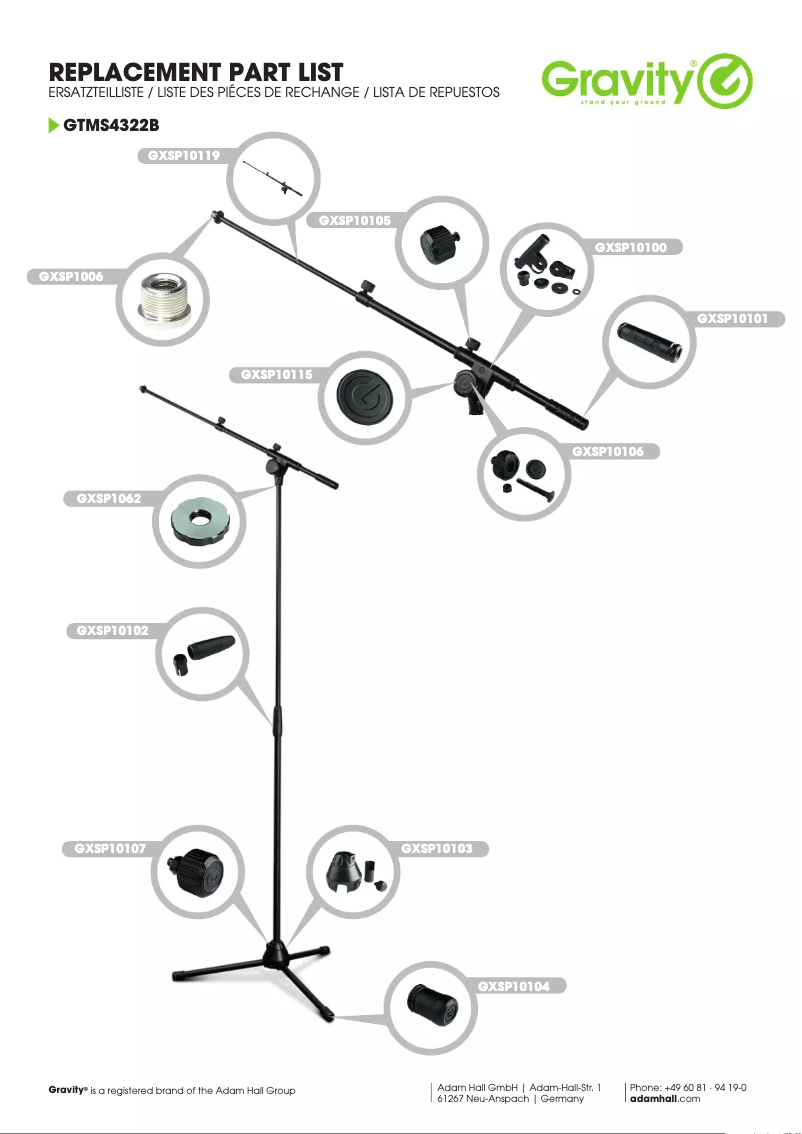 Page 1 of the manual Technical Sheet Gravity TMS 4322 B