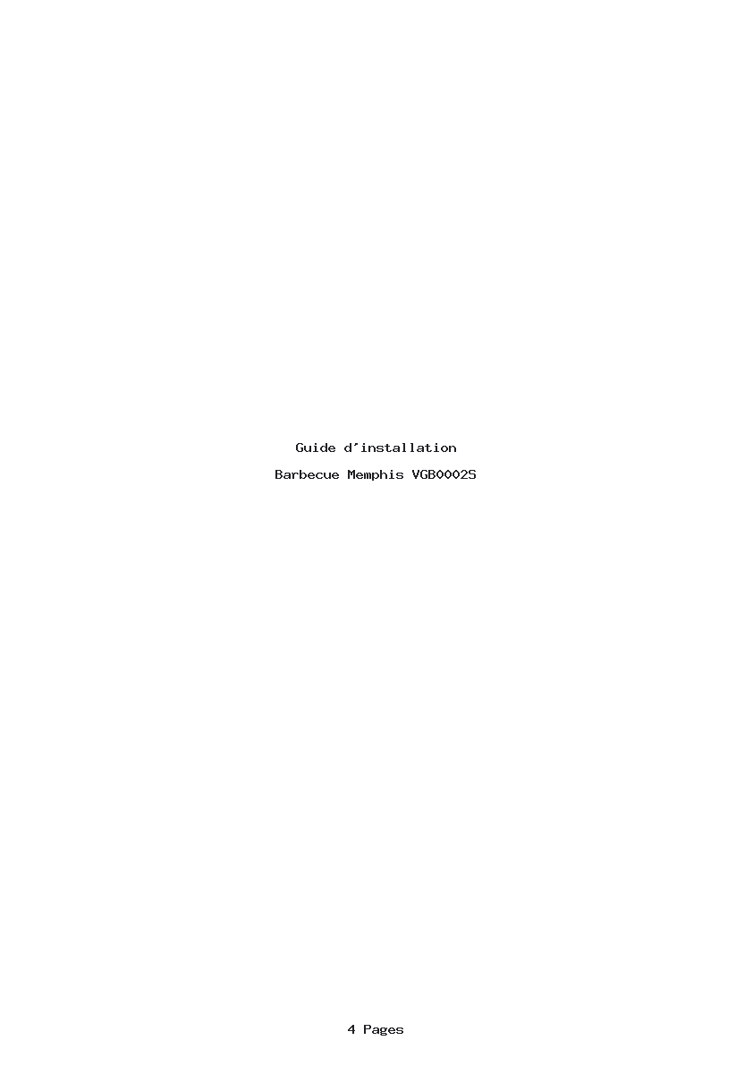 Page 1 de la notice Guide d'installation Memphis VGB0002S