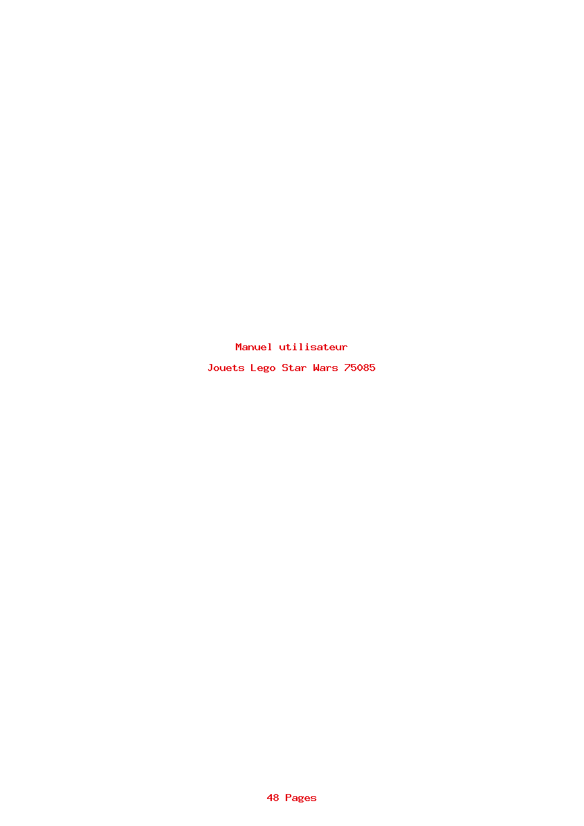 Page 1 de la notice Manuel utilisateur Lego Star Wars 75085