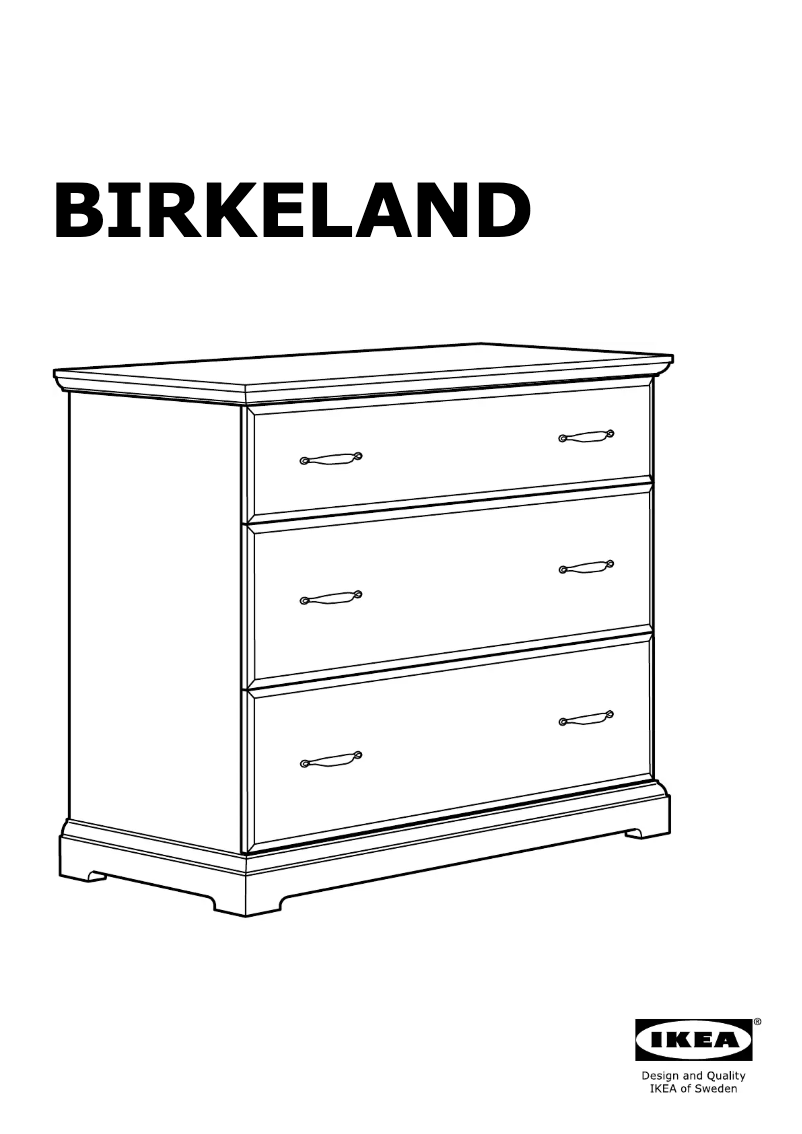Page 1 de la notice Manuel utilisateur Ikea BIRKELAND