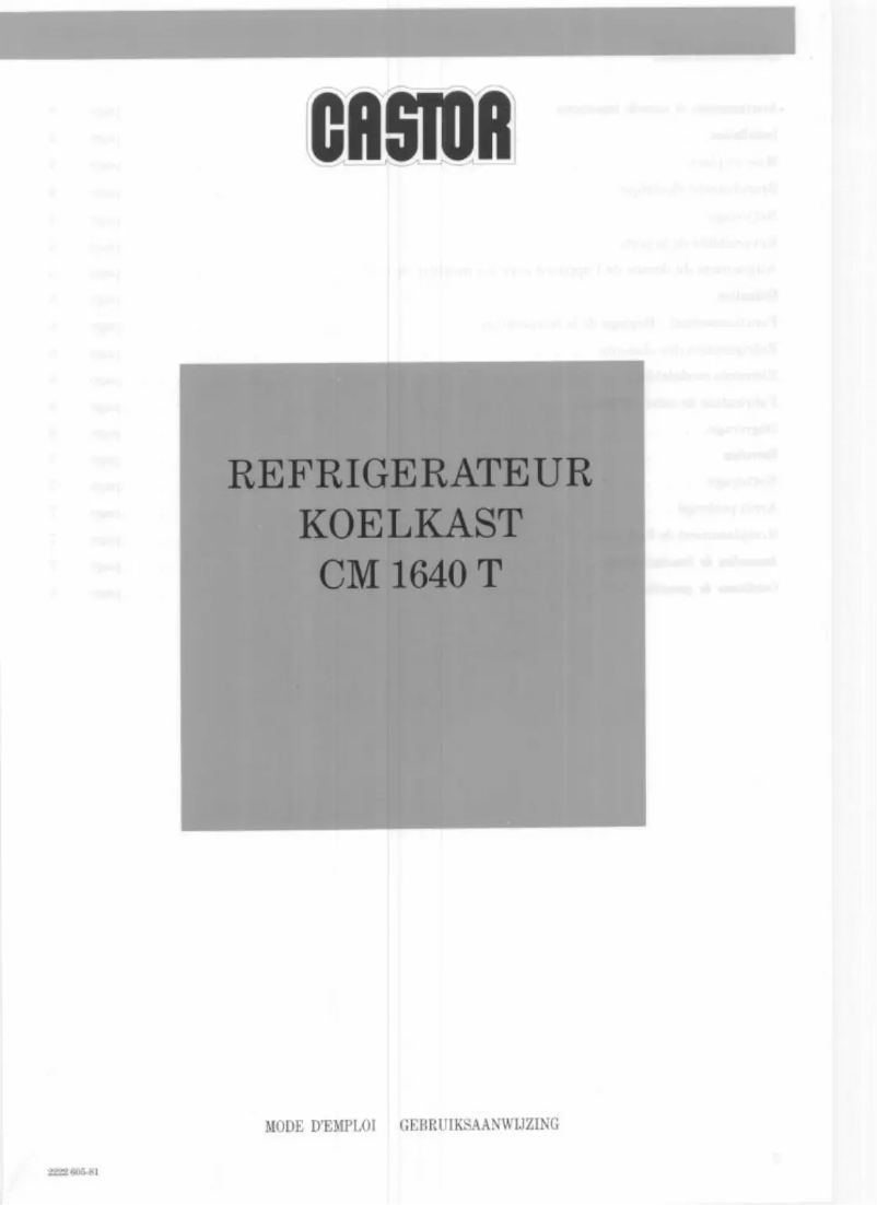 Page 1 de la notice Manuel utilisateur Castor CM 1640 T