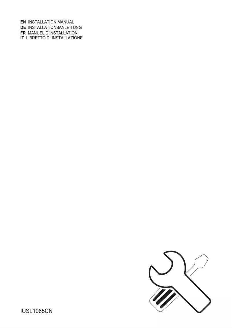 Page 1 de la notice Guide d'installation Electrolux IUSL1065CN