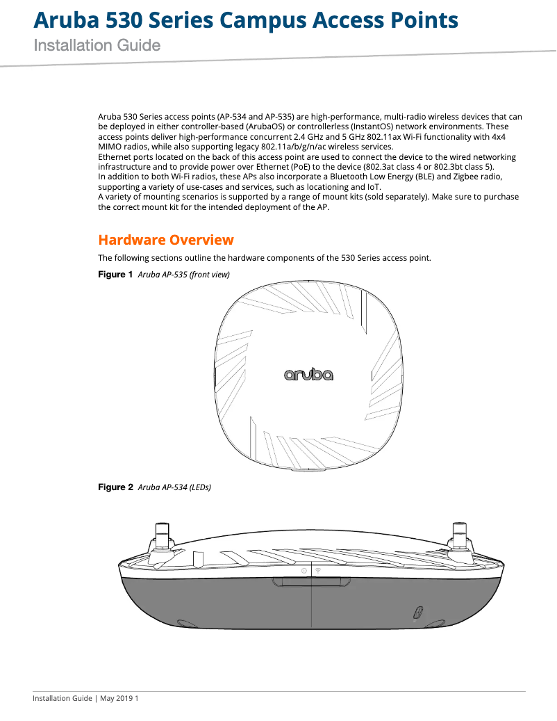 Página 1 del manual Manual de usuario HP Aruba Unified AP-535