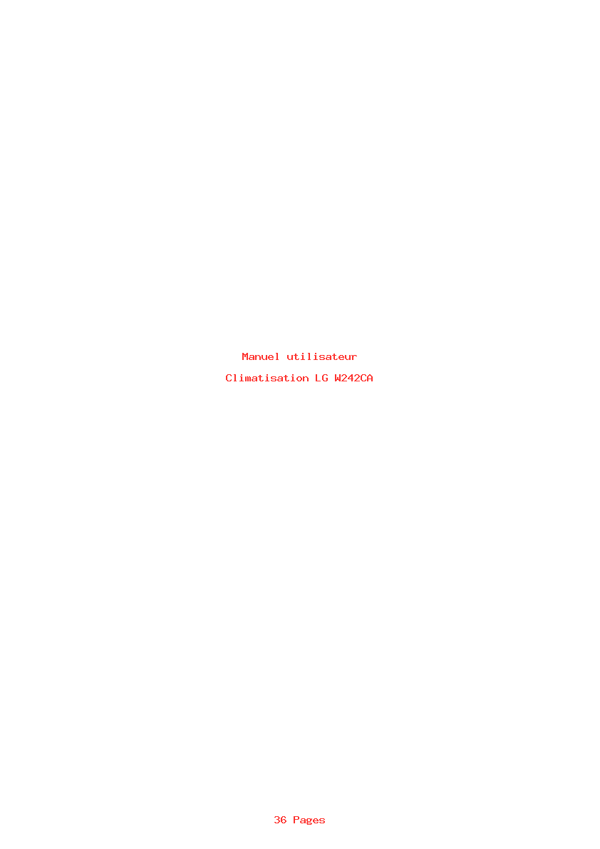Page 1 de la notice Manuel utilisateur LG W242CA