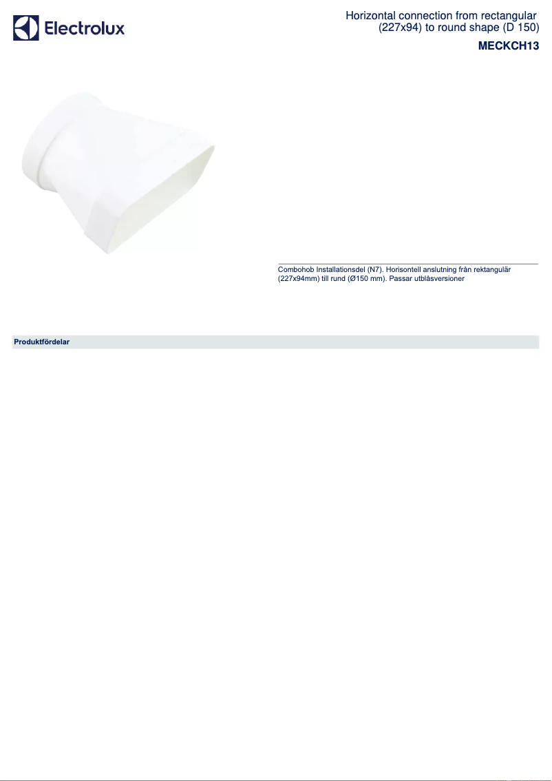 Página 1 del manual Ficha técnica AEG MECKCH13