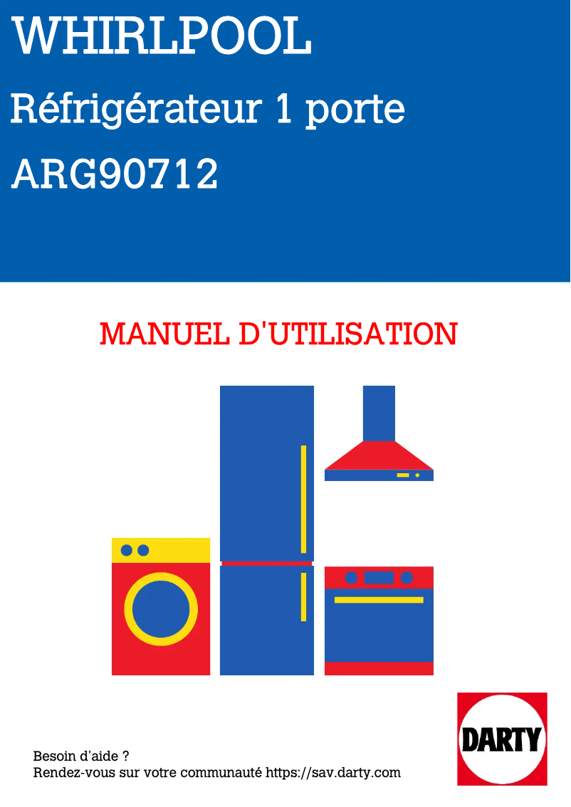 Page 1 of the manual Use and Maintenance Manual Whirlpool ARG 90712