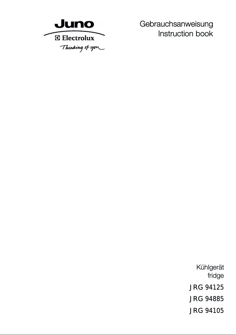 Page 1 de la notice Manuel utilisateur Juno Electrolux JRG94125