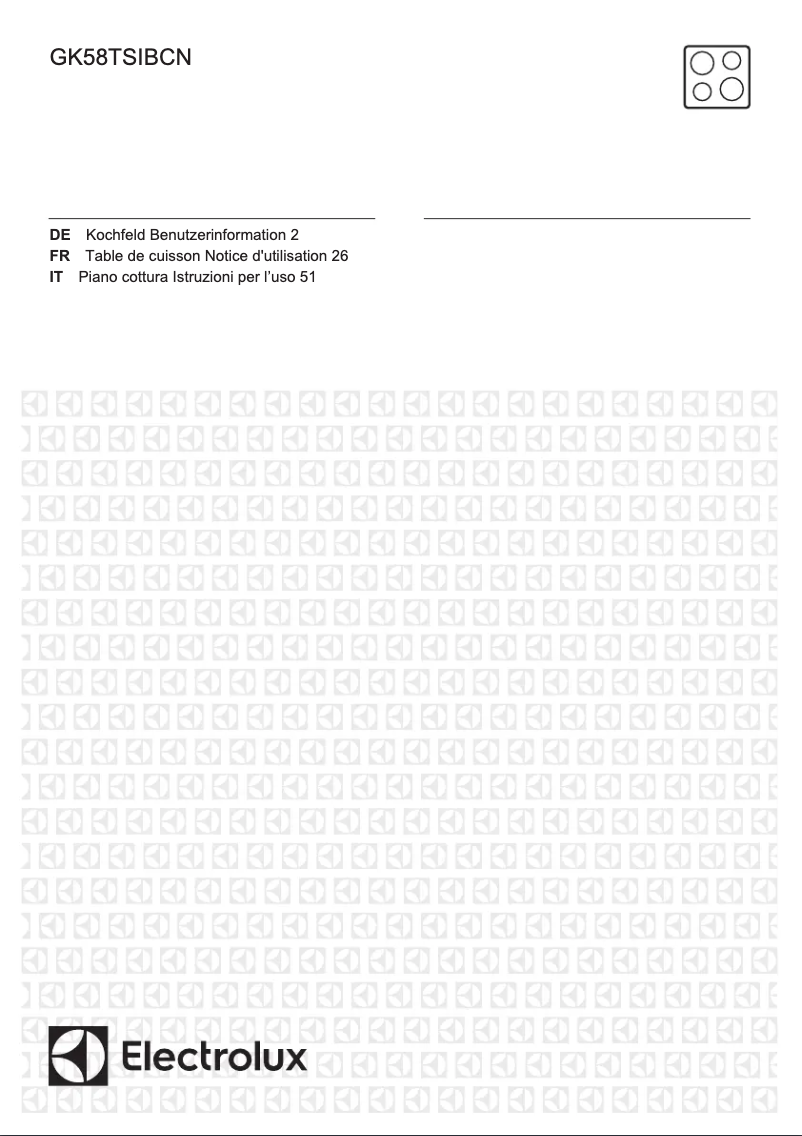 Página 1 del manual Manual de usuario Electrolux GK58TSIBCN