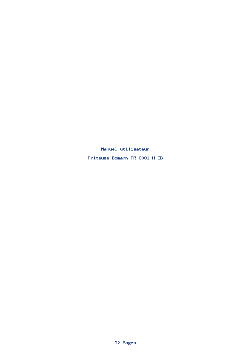 Page 1 de la notice Manuel utilisateur Bomann FR 6001 H CB